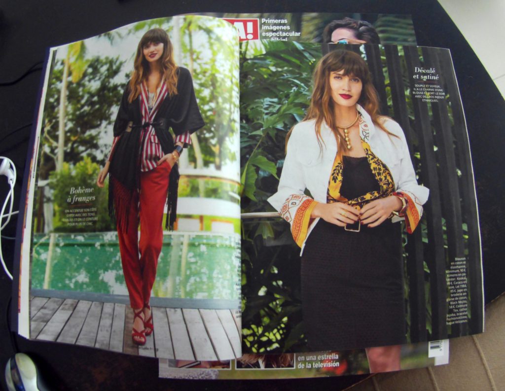 Fashion pages in the magazine Femme Actuelle