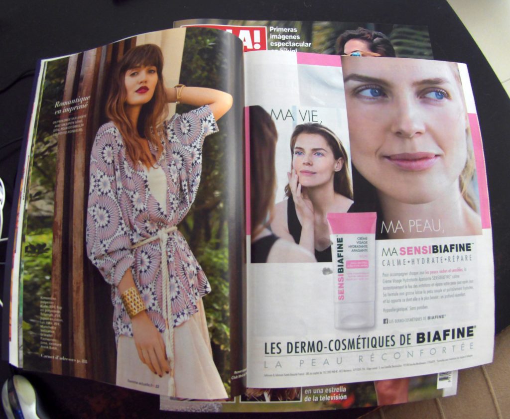 Fashion pages in Femme Actuelle magazine