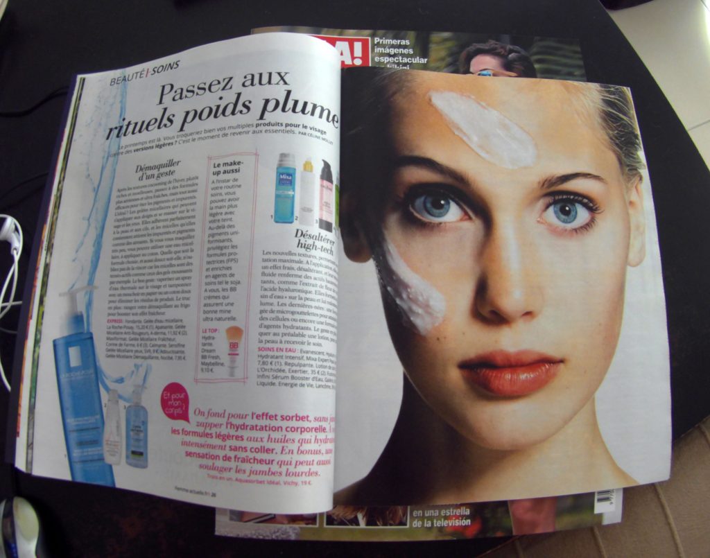 Beauty Pages in Femme Actuelle magazine