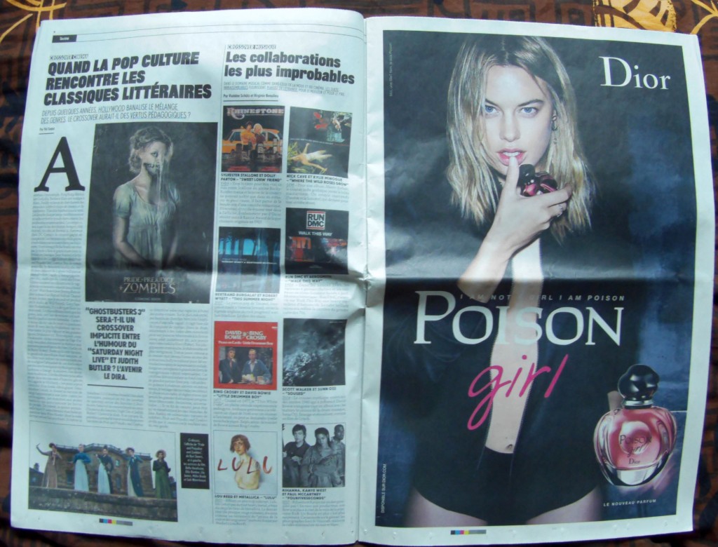 Camille Rowe in an ads for Poison Girl in Jalouse Newspaper