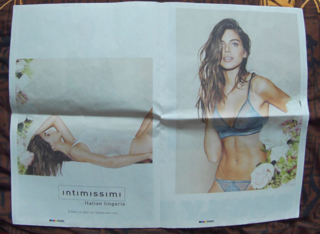 Intimissimi ads in the newspaper Jalouse