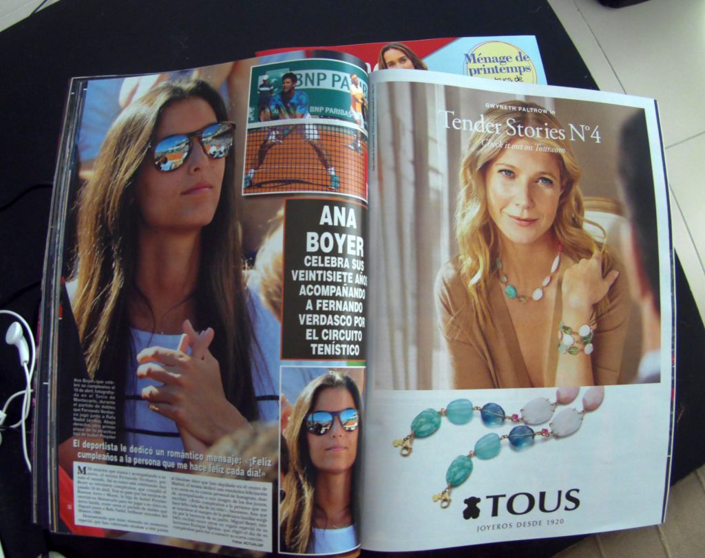 Ads in the magazine Hola Spain