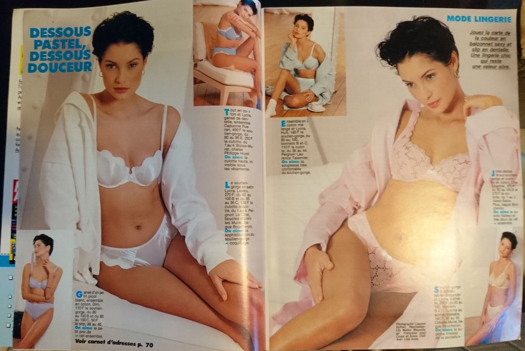 Pages lingerie dans le magazine Femme Actuelle