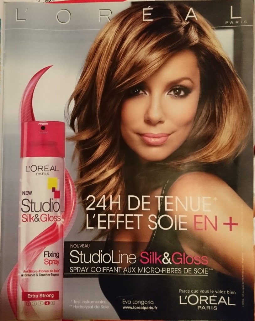 Publicité Studio Line L'Oréal avec Eva Longoria